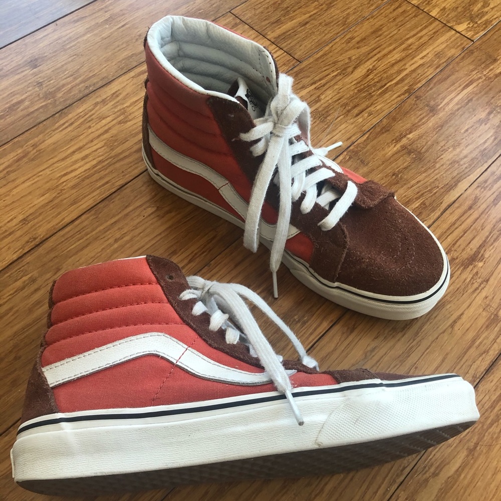 Vans Sk8 Hi Reissue Sz 7 Cappuccino / Burnt Orange